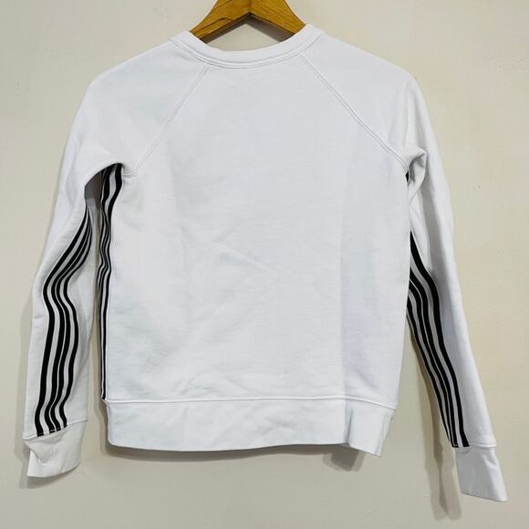 Athleta 24/7 Striped Crewneck Sweatshirt White Black Size XS - Picture 3 of 5